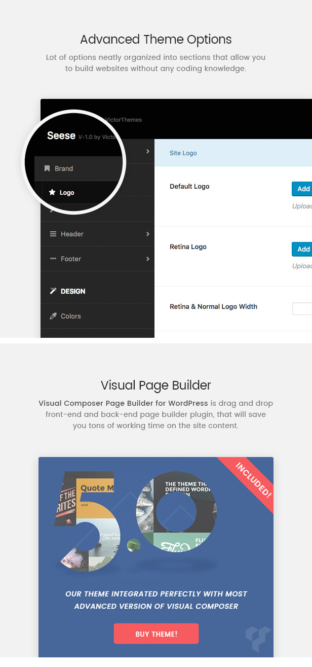 Tùy chọn chủ đề Seese - Visual Composer