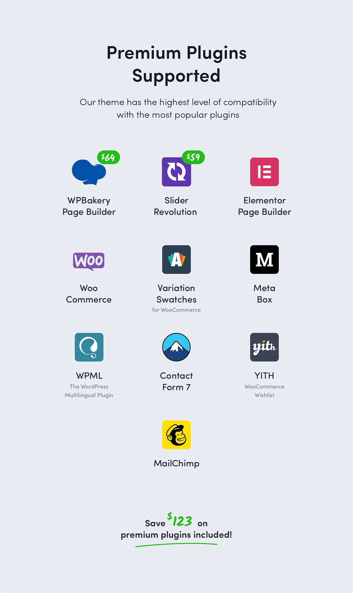 Chủ đề WordPress Sober bao gồm các plugin