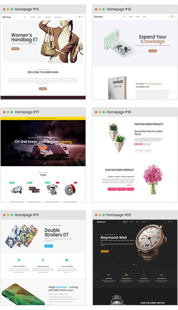 Shopify Theme for Handbags, Phone Cases, Watches, Flowers, Auto Parts, Books