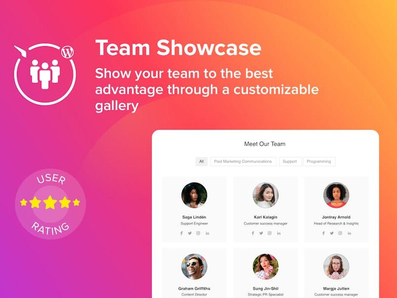 WordPress Team Showcase Plugin