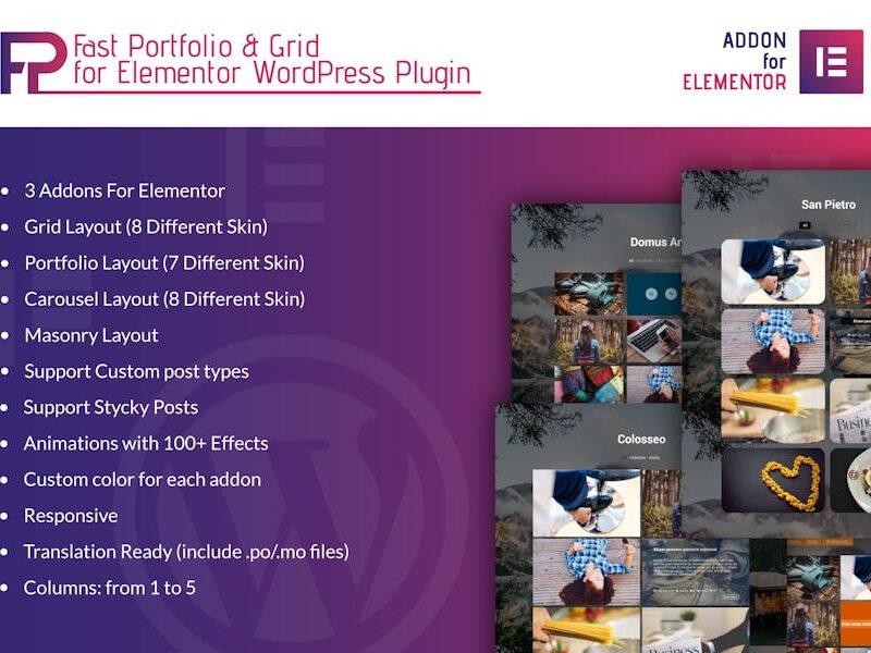 Fast Portfolio & Grid Elementor WordPress Plugin