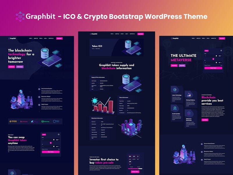 Graphbit - ICO & Crypto Bootstrap WordPress Theme