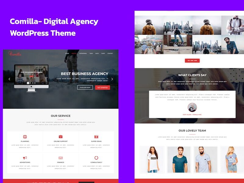 Comilla - Digital Agency One Page WordPress Theme