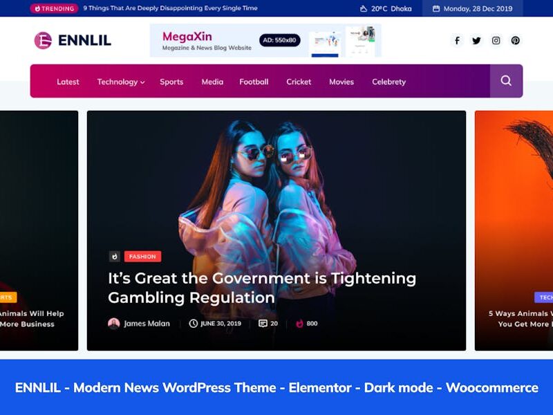 Ennlil - Modern Magazine WordPress Theme