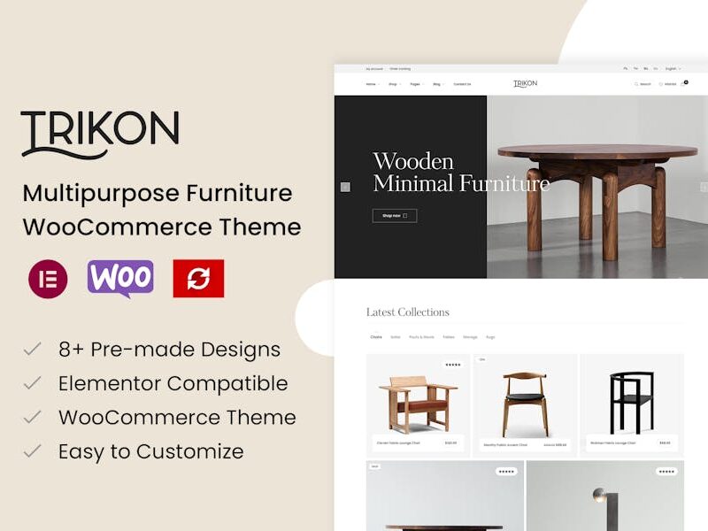 Trikon - Multipurpose Furniture WooCommerce Theme