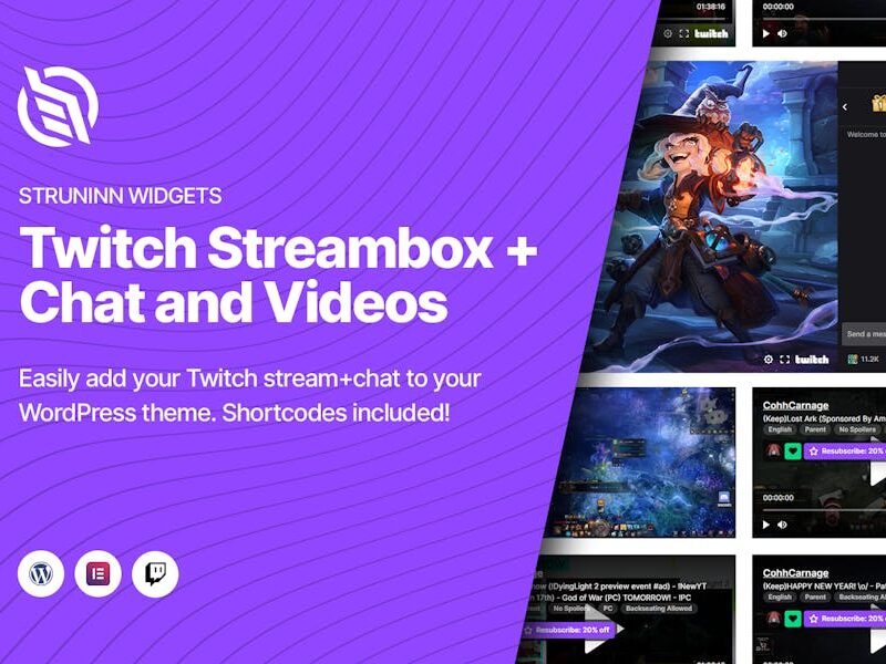 Struninn - Twitch Streambox and Chat For Elementor