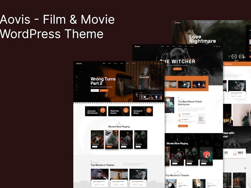 Booking Movie Film Tickets WordPress Theme - Aovis