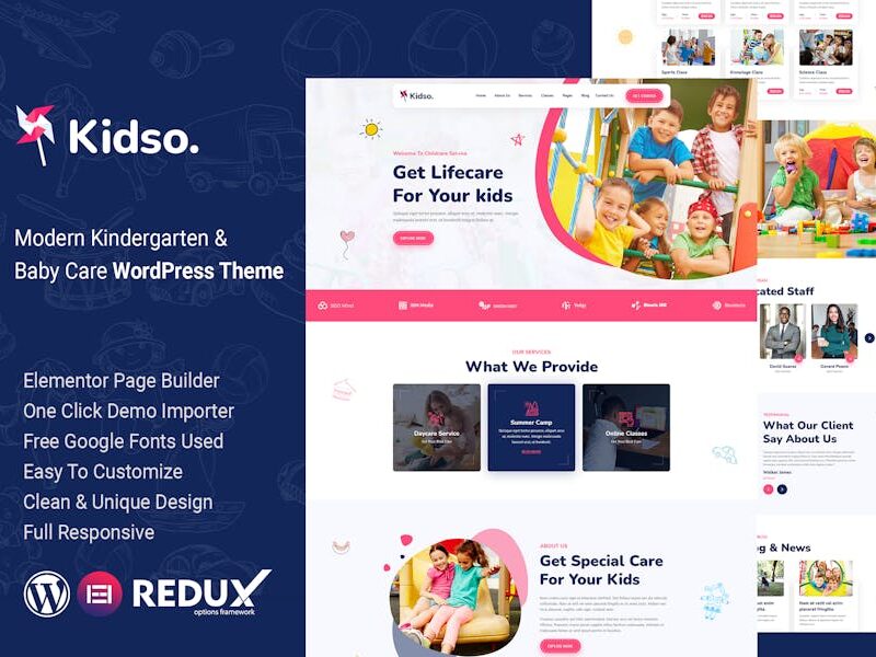 Kidso - Modern Kindergarten WordPress Theme