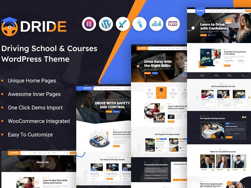 Dride – Driving School & Courses WordPress Theme