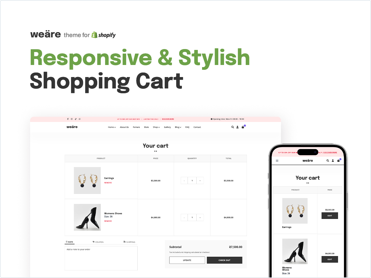 Responsive and Stylish Shopping Cart