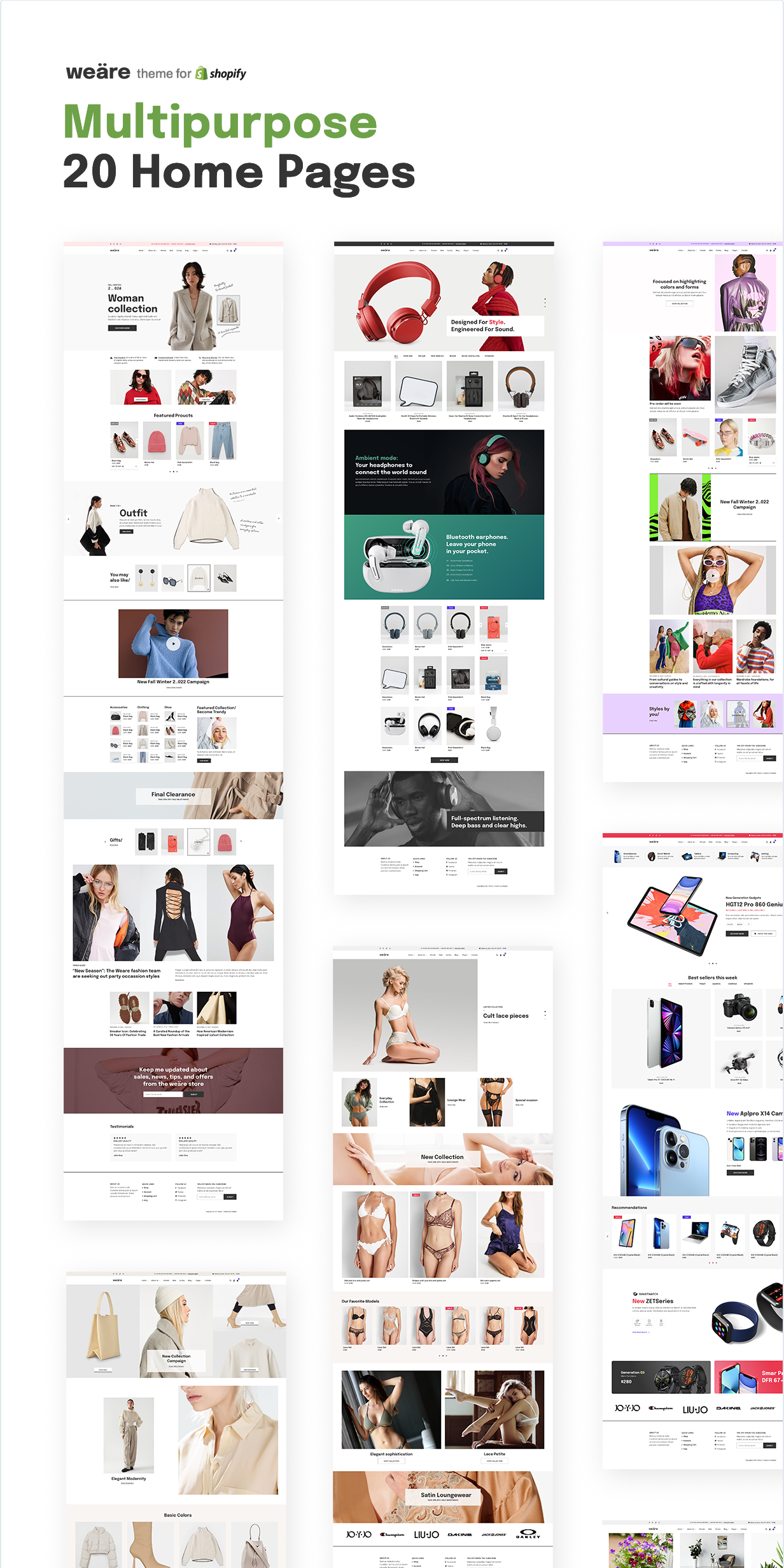 20 Multipurpose Home Pages