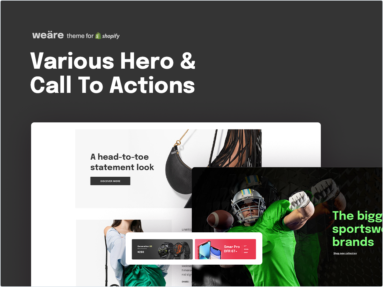 Various Hero & Call to Action