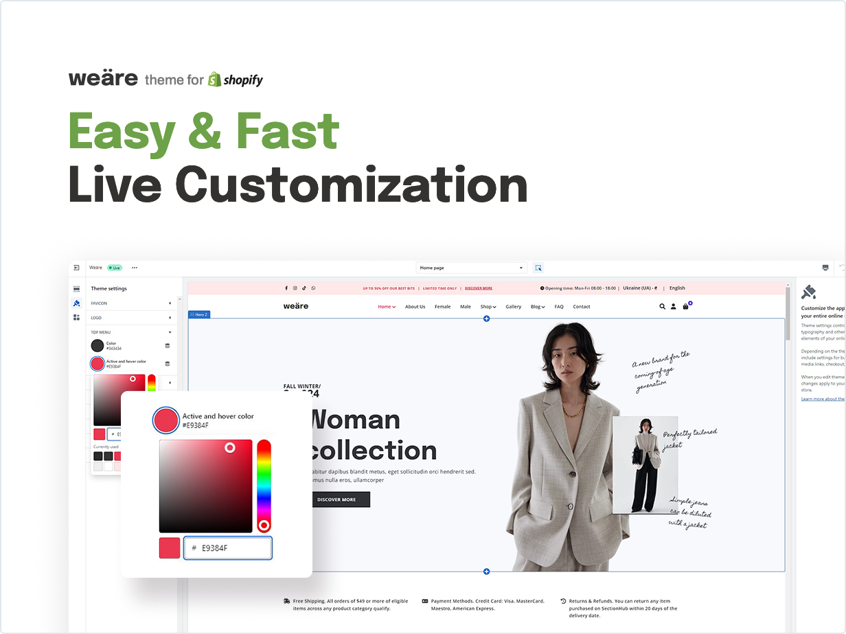 Easy & Fast Live Customization