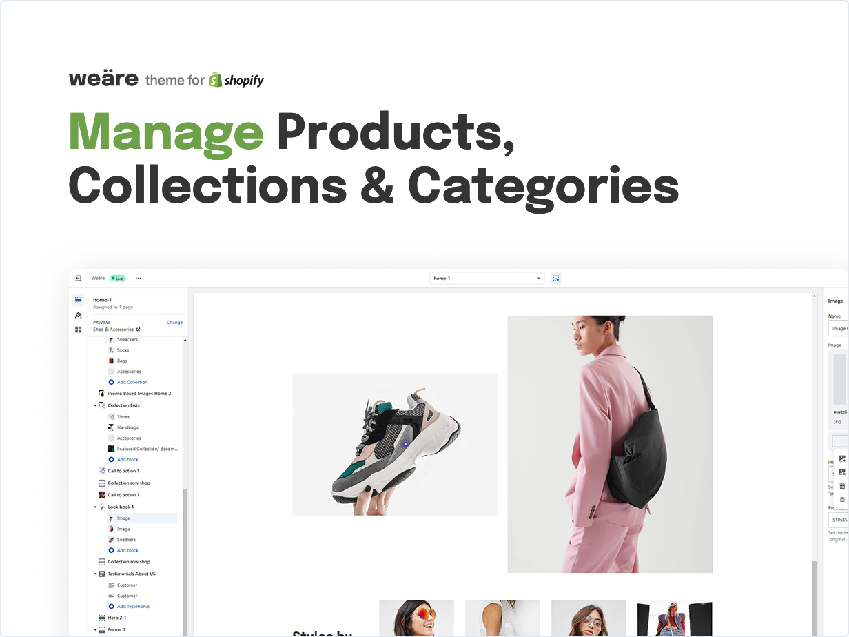 Manage Products, Collections and Layouts
