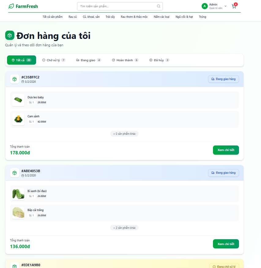 Full source code website cửa hàng bán thực phẩm có tích hợp chatbot sử dụng React + Nodejs (Full hỗ trợ cài đặt + báo cáo)