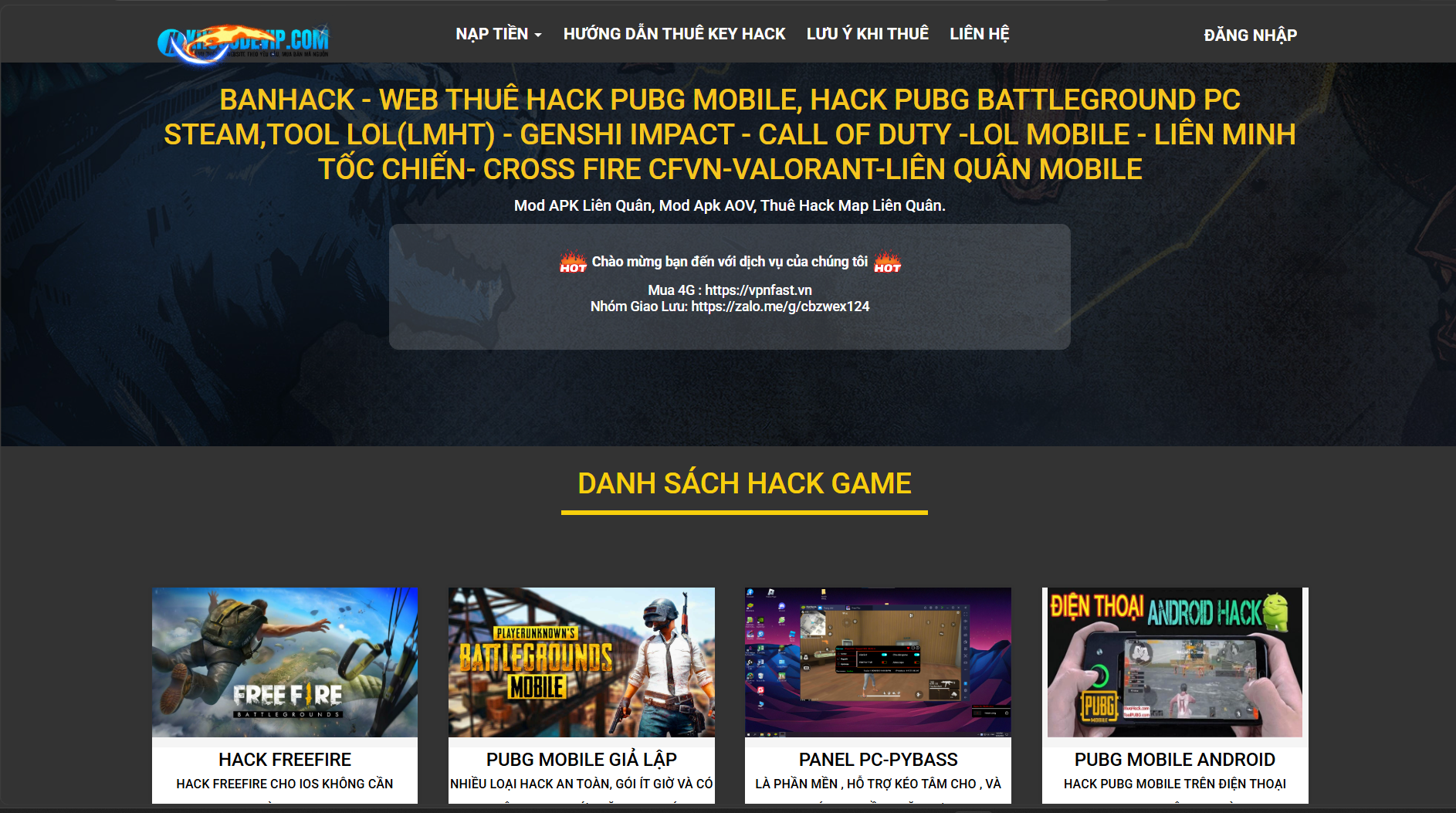 CODE SHOP BÁN HACK, THUÊ KEY