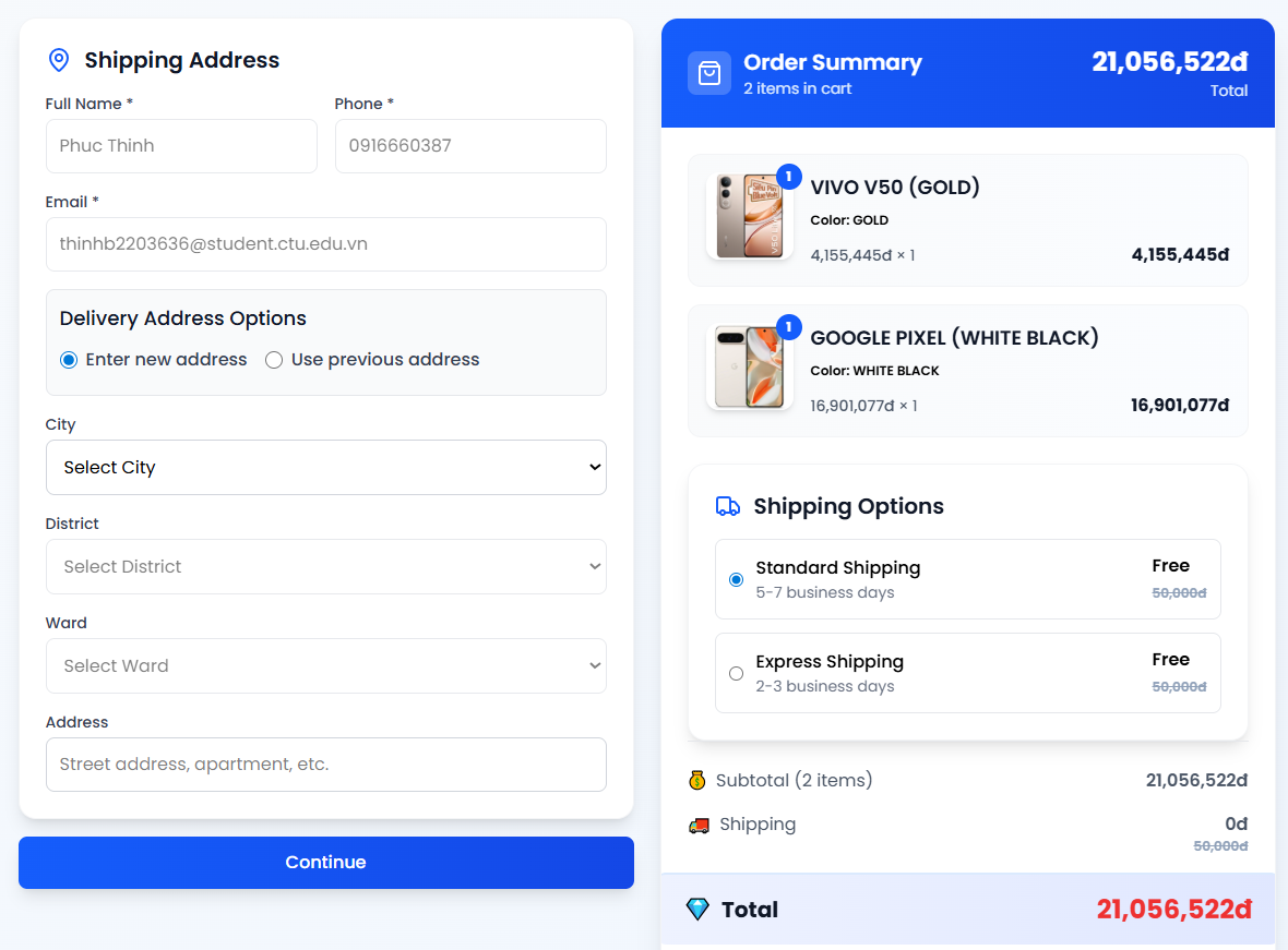 Website thương mại điện tử bán đồ dùng công nghệ React + Nodejs có tích hợp chatbot (Full hướng dẫn cài đặt + báo cáo)