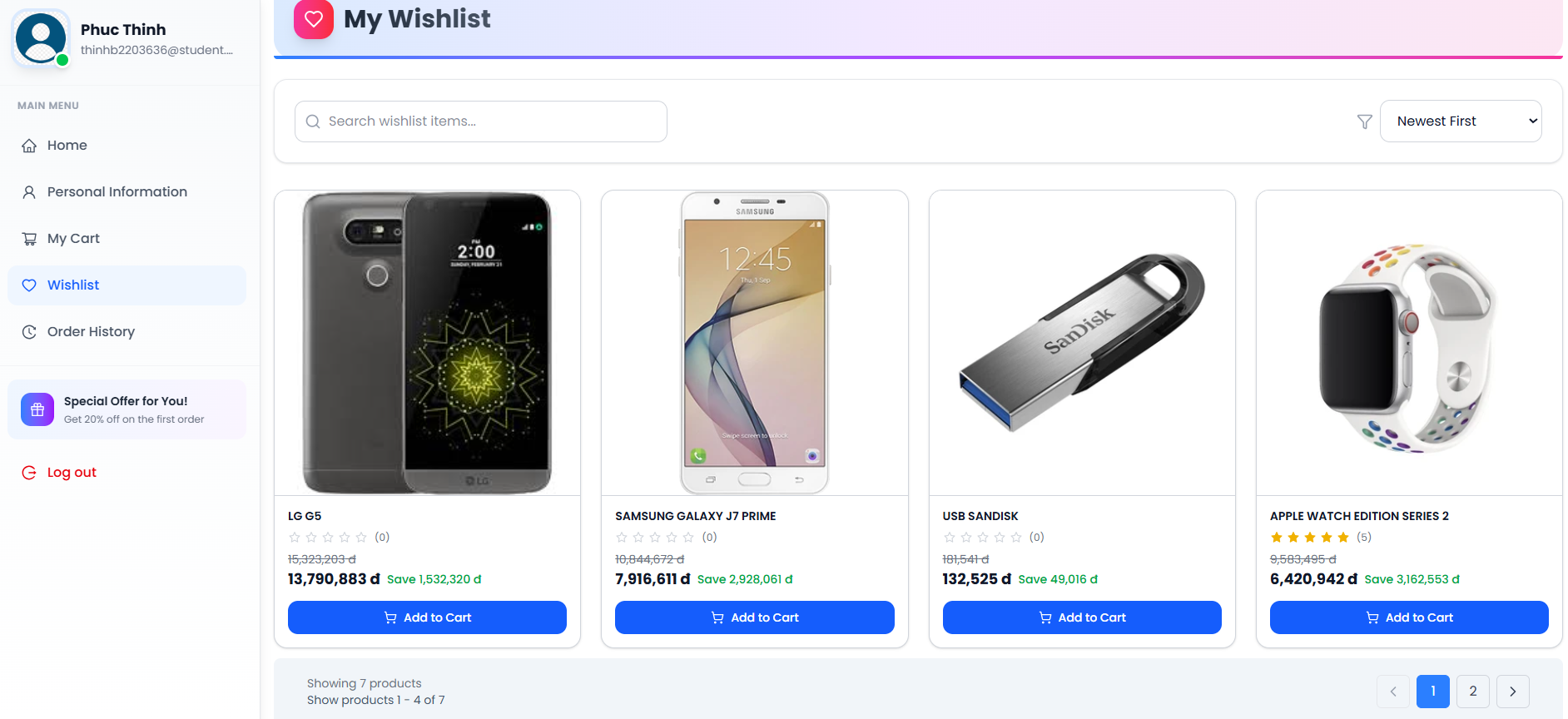 Website thương mại điện tử bán đồ dùng công nghệ React + Nodejs có tích hợp chatbot (Full hướng dẫn cài đặt + báo cáo)