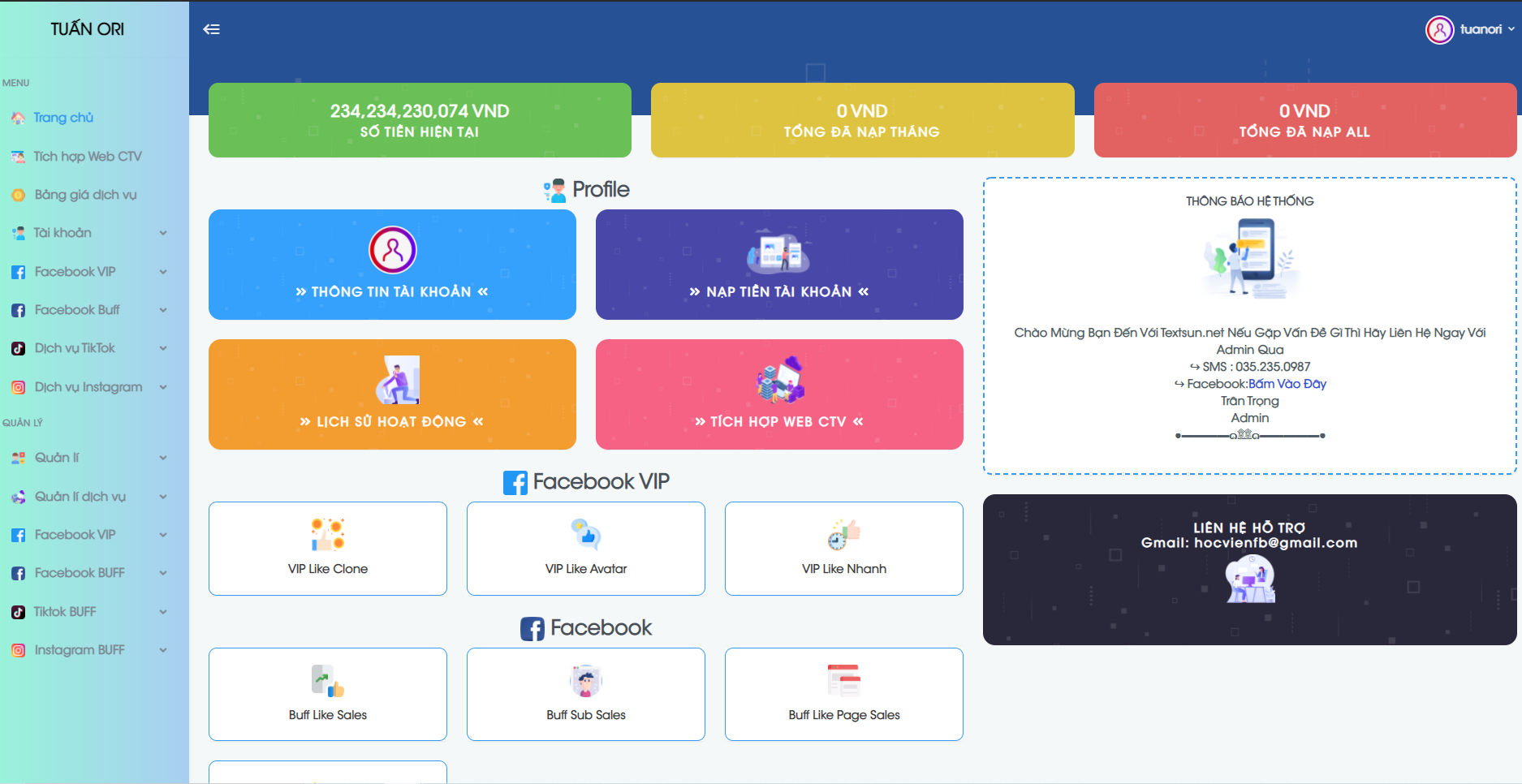 Code dịch vụ fb , thêm - xóa dịch vụ dễ dàng , nạp tự động , giao diện đẹp