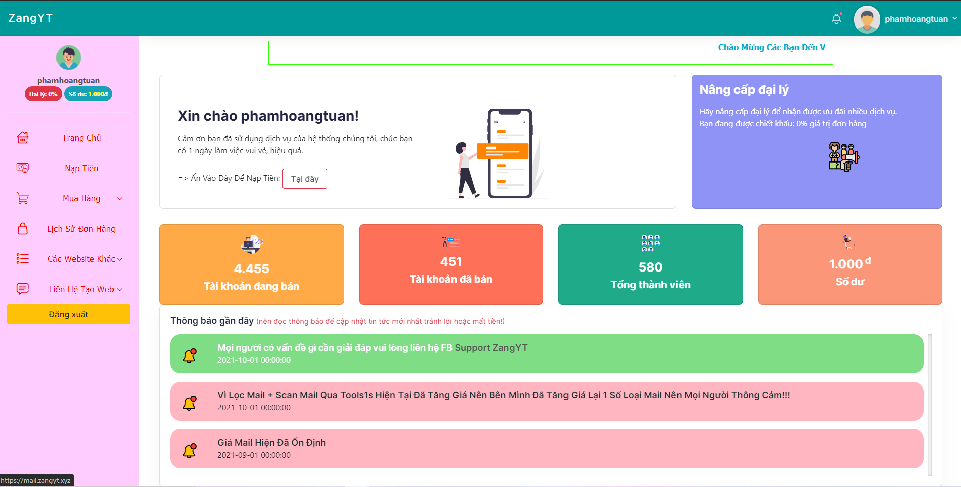 Code bán clone ,mail via cổ, nạp tự động momo, atm