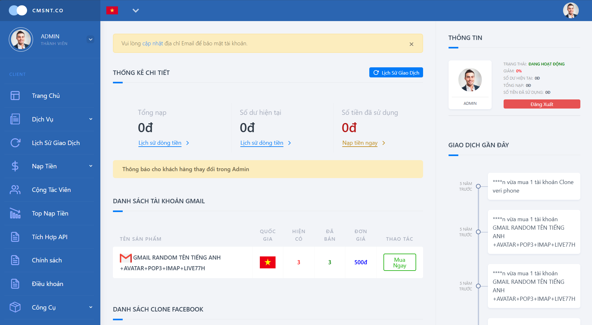CODE SHOPCLONE V5 BÁN TÀI NGUYÊN MXH CMSNT