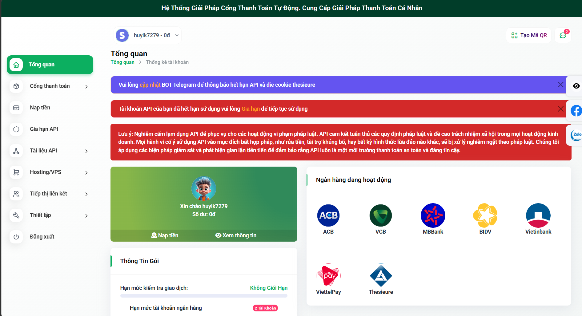 CODE THUÊ API BANK 7 CỔNG