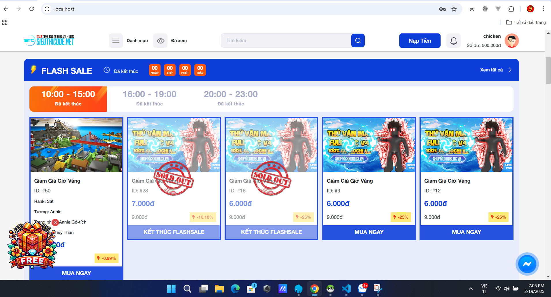 Code bán acc game đủ loại (muốn bán game nào thêm game đó), thẻ tự động qua card, atm, code mới