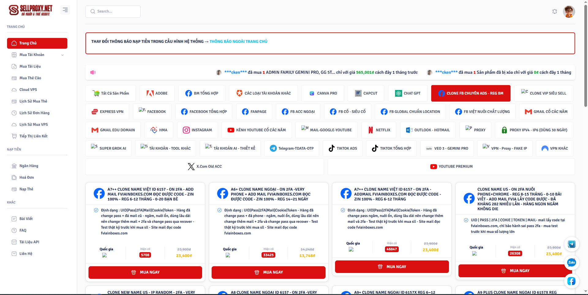CODE SHOPCLONE71 MUA BÁN TÀI NGUYÊN, TÀI LIỆU, BÁN THẺ CÀO, BÁN CLOUD VPS, ĐẤU API