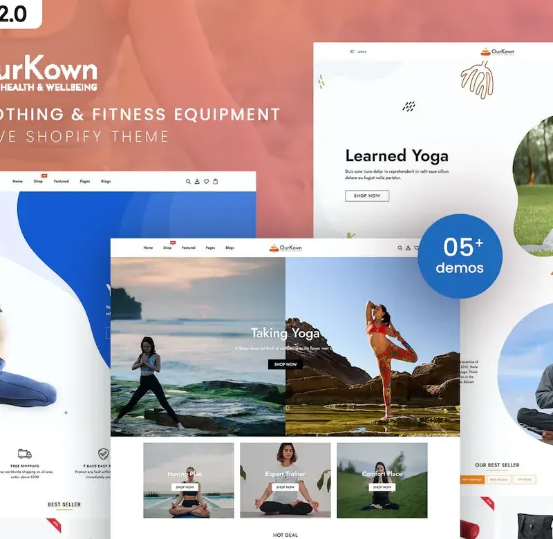 Ourkown - Yoga Clothing & Fitness Shopify Theme