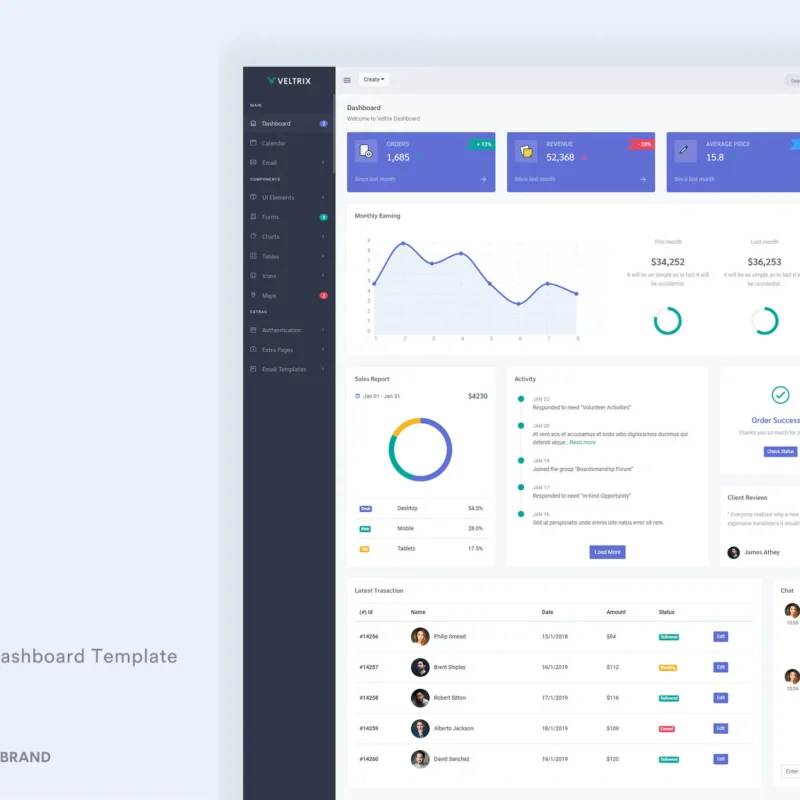 Veltrix - Vuejs Admin & Dashboard Template