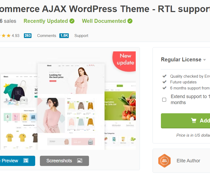 Elessi - WooCommerce AJAX WordPress Theme - RTL support