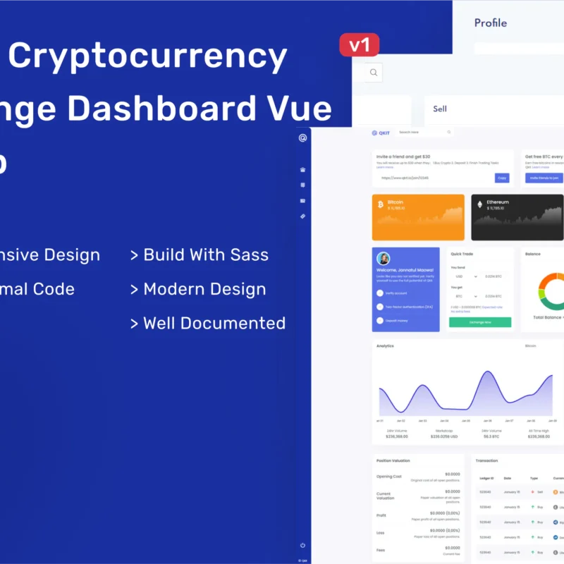 Qash - Cryptocurrency Exchange Dashboard