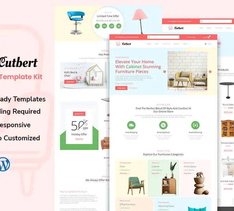 Cutbert - Furniture Store Elementor Pro Template Kit