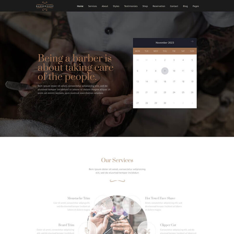 Barbershop - Theme WordPress Salon Tóc | Shopcode.vn