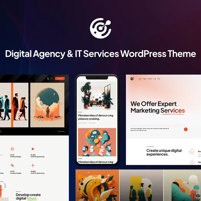 Inset - Digital Agency & IT Services WordPress Theme Cực Đẹp