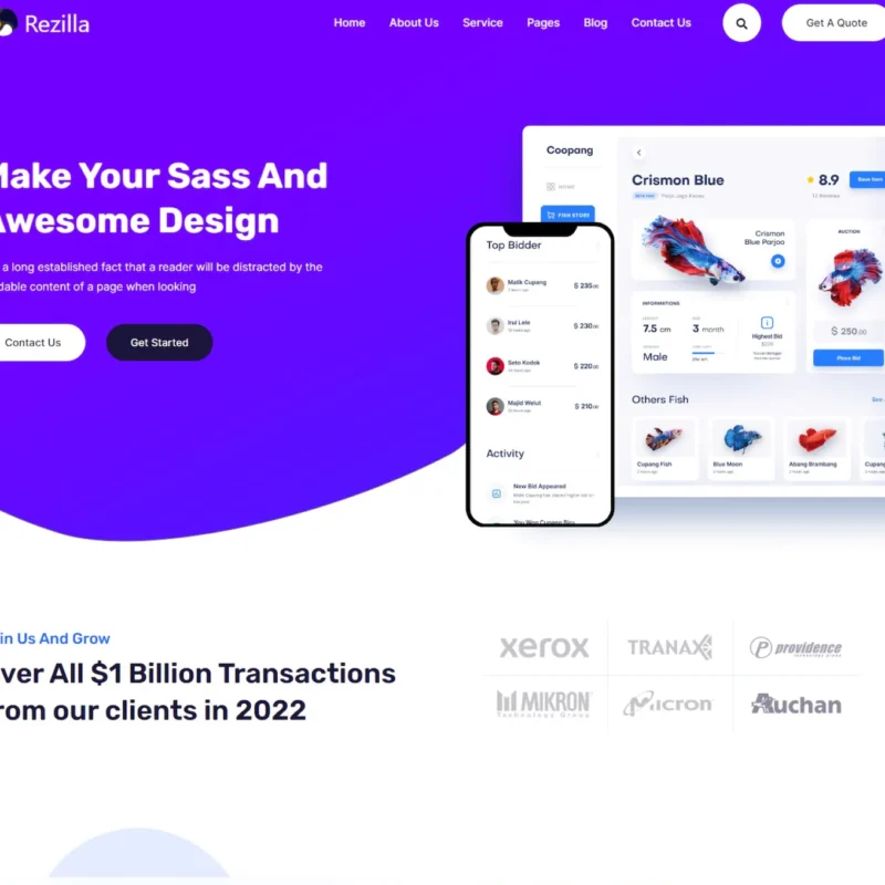 Rezilla -  Theme WordPress SaaS Software & Công ty công nghệ