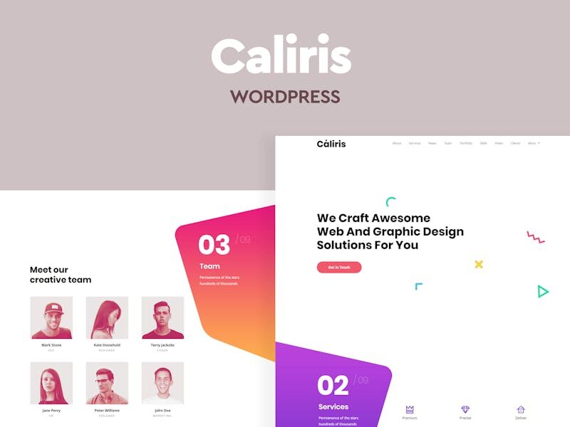 Caliris - Responsive One Page WordPress Theme