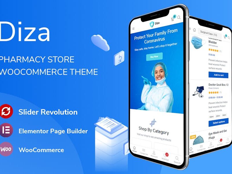 Diza - Pharmacy Store Elementor WooCommerce Theme
