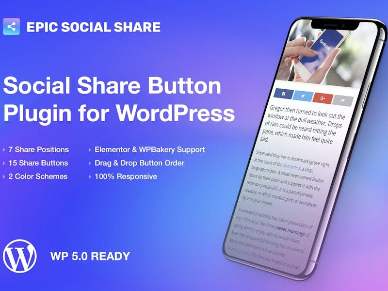 Epic Social Share Button for WordPress