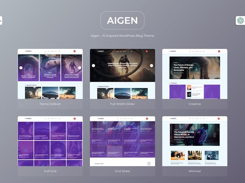 Aigen - Chatgpt and AI WordPress Blog Theme