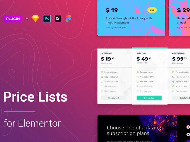 Price List for Elementor