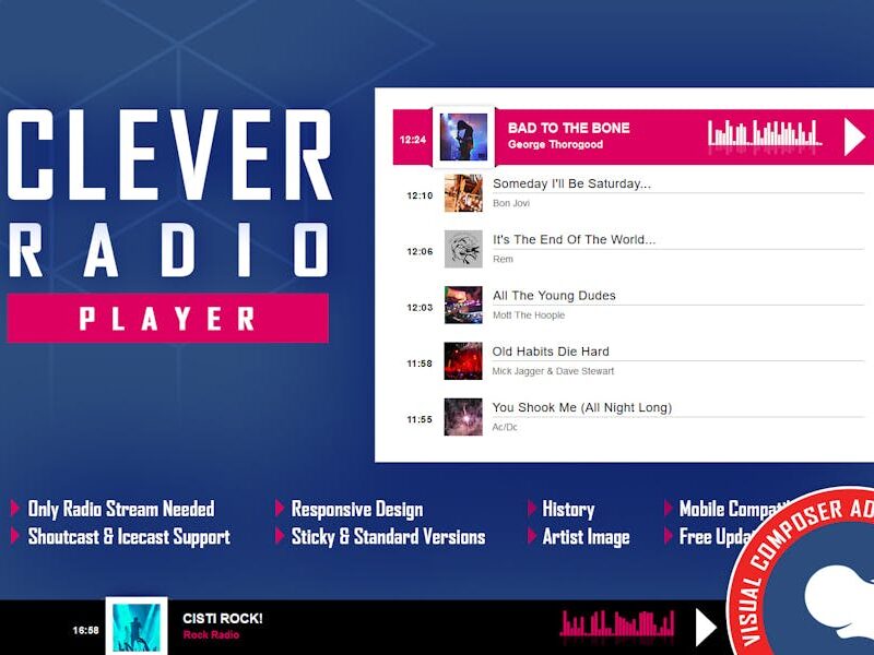 CLEVER - HTML5 Radio Player - Addon For WPBakery