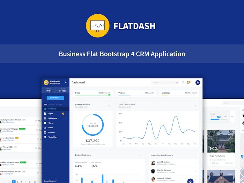 FlatDash - Business CRM Dashboard Application