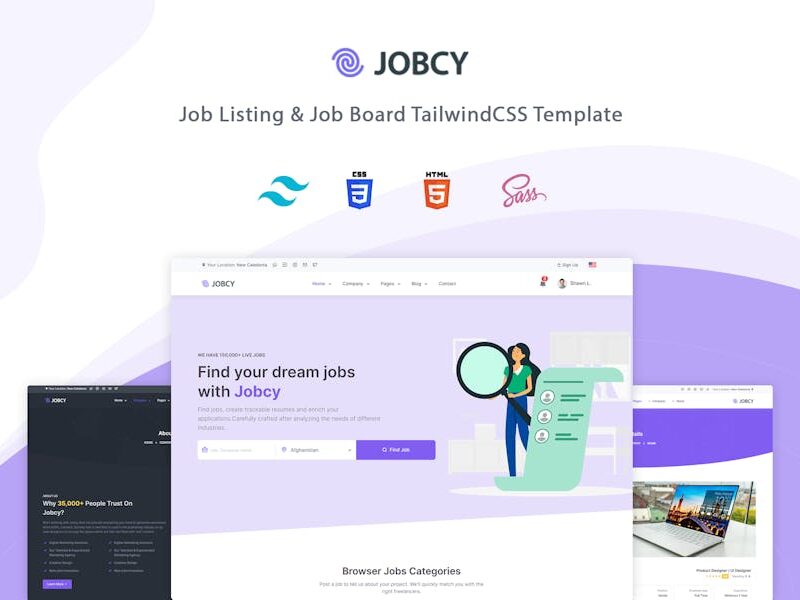 Jobcy - Tailwind CSS Job Listing & Board Template