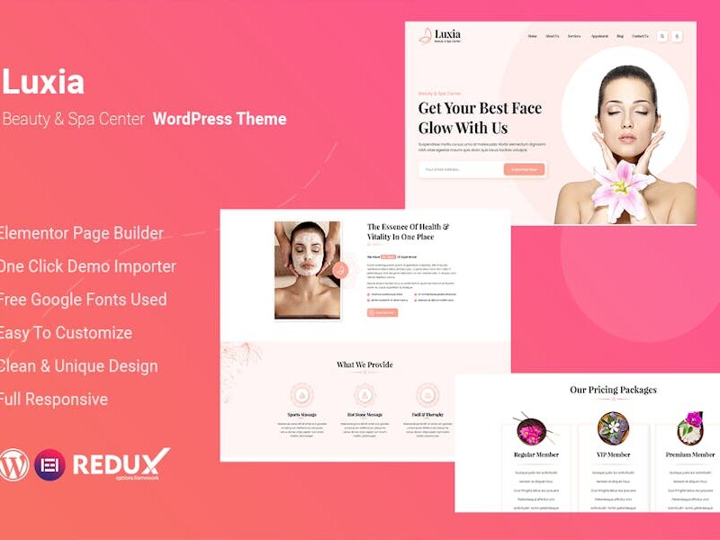 Luxia Beauty & Spa Center WordPress Theme