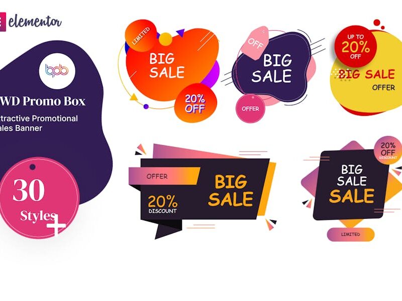 Promo box elementor addons