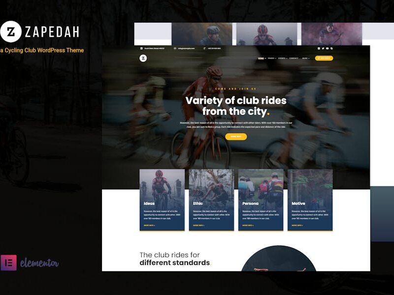 Zapedah - Cycling Club WordPress Theme