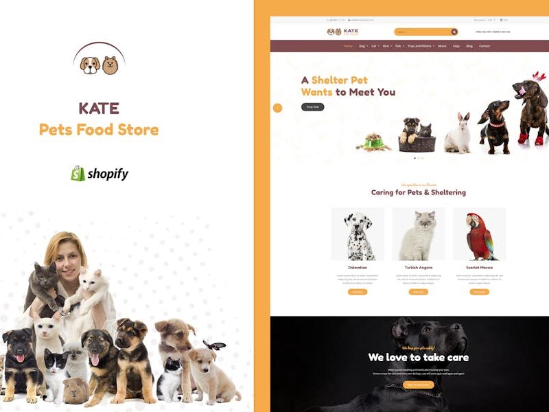 Kate - Dog & Pets Food Store Shopify Theme