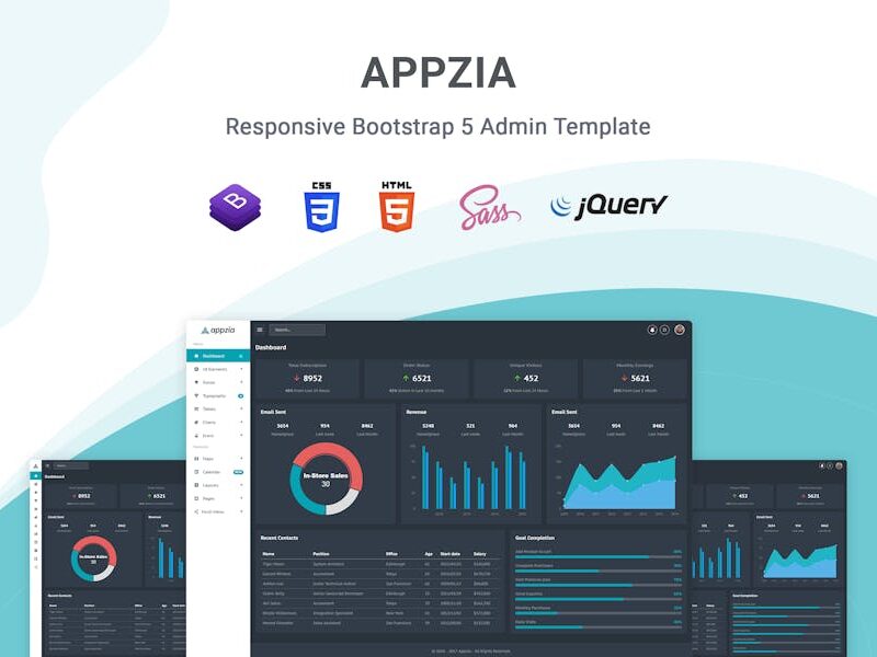 Appzia - Responsive Bootstrap 5 Admin Dashboard