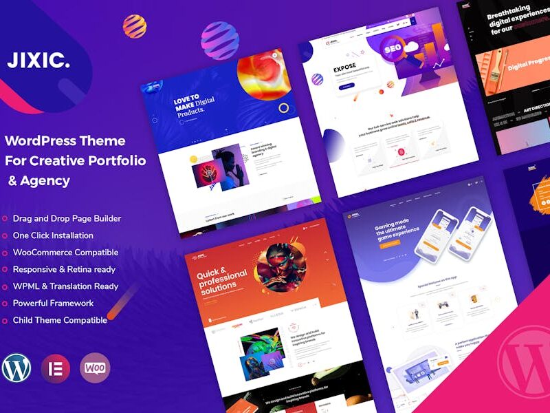 Jixic - Portfolio & Agency WordPress Theme